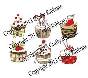 Christmas Cupcake - Set of 6 Digis